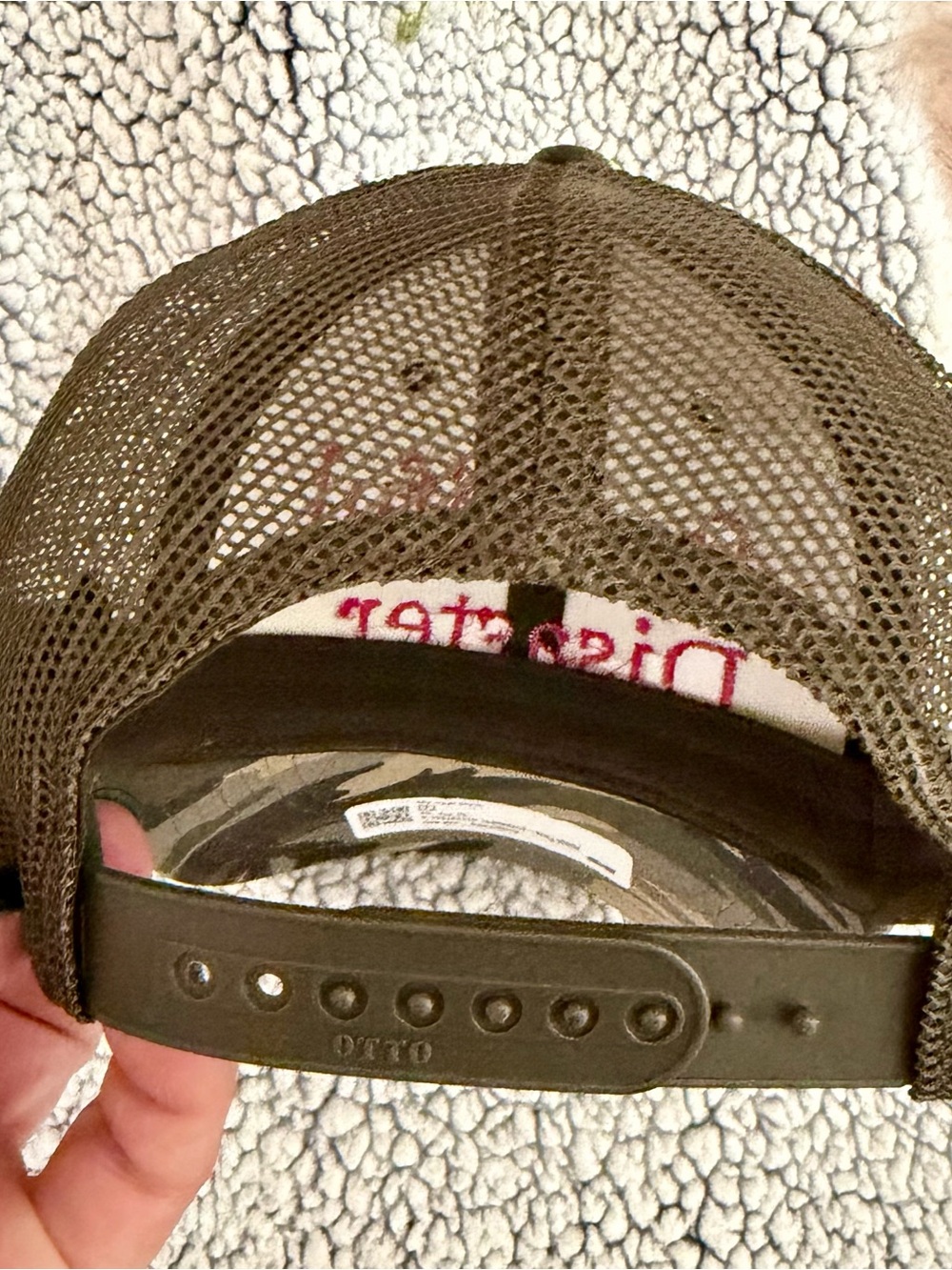 OTTO Camo Trucker Hat with Pink Script - Picture 2 of 3